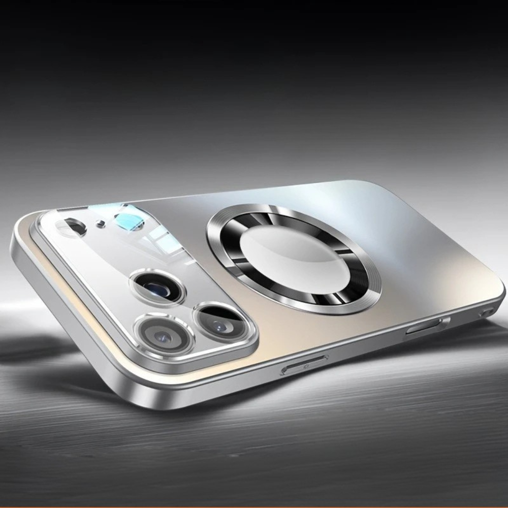 Luxury iPhone Case MagSafe Compatible Magnetic Shockproof Cover with Camera Lens Protection Ultra Thin Full Protection Titanium Metallic Matte PC TPU Back