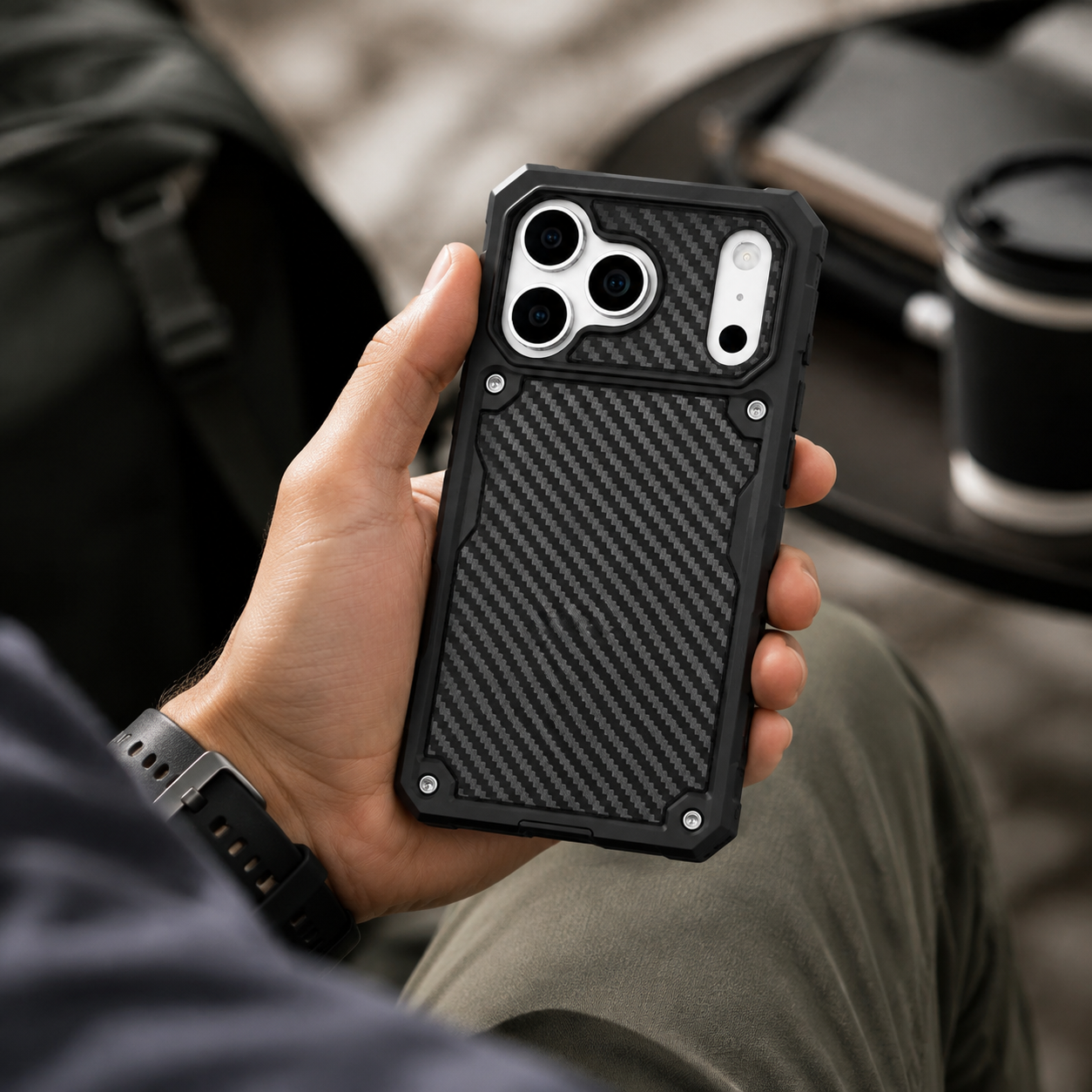 Premium iPhone Case Heavy Duty MagSafe Compatible Protective Cover Shockproof Military Grade Drop Protection Scratch Resistant Full Coverage