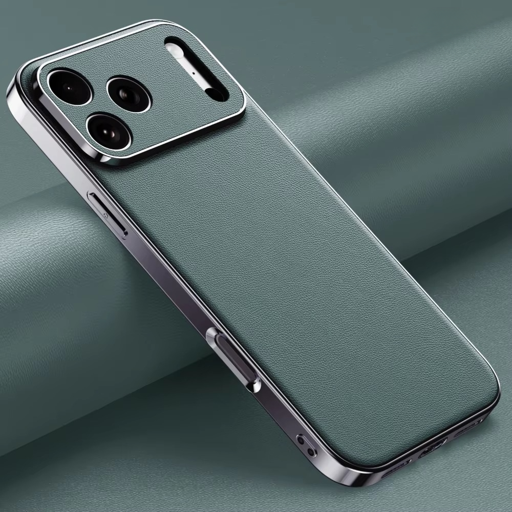 Luxury Genuine Leather iPhone Case – Premium Cowhide Protective Cover with Full Camera Lens Protection, Shockproof Frame and Anti-Slip Matte Finish