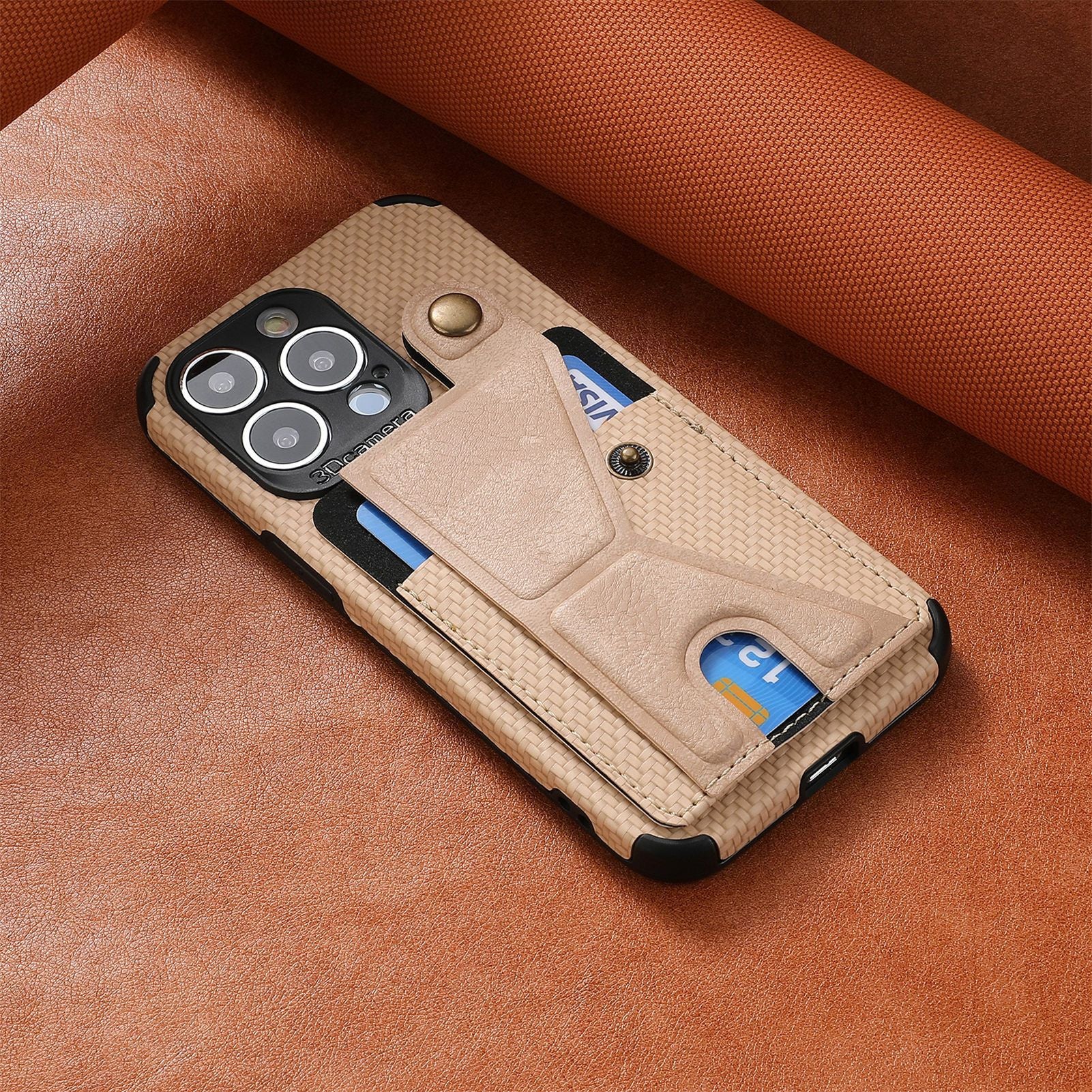 Carbon Fiber Wallet Flip iPhone Case – Premium Leather, Card Holder, Shockproof Protection Sleek & Durable Design for iPhone
