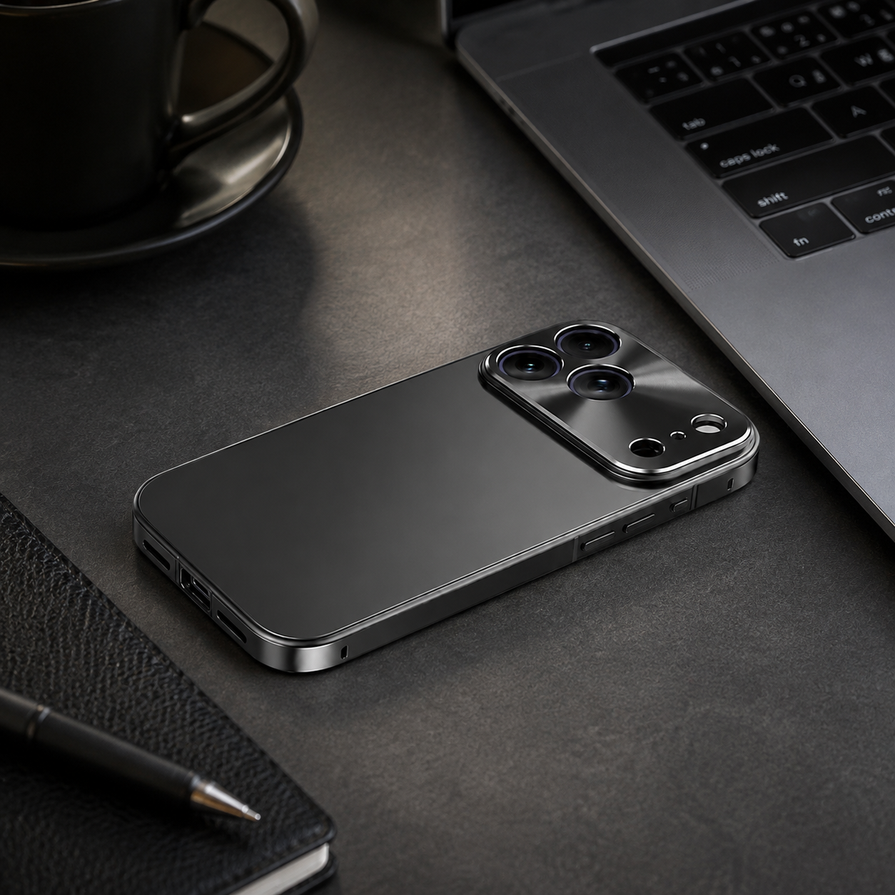 Premium Luxury iPhone Case Aluminum Alloy Frame Frosted Matte Backplate Cover Shockproof Camera Lens Protection Ultra Thin Slim Durable Design Finish