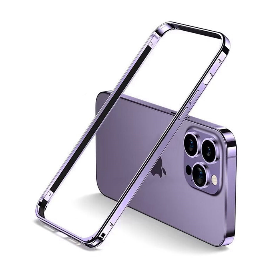 Luxury Ultra-Thin Metal Bumper iPhone Case - Light Aluminum Alloy Frame, Durable Back Protection, Sleek Desert Gold Finish 