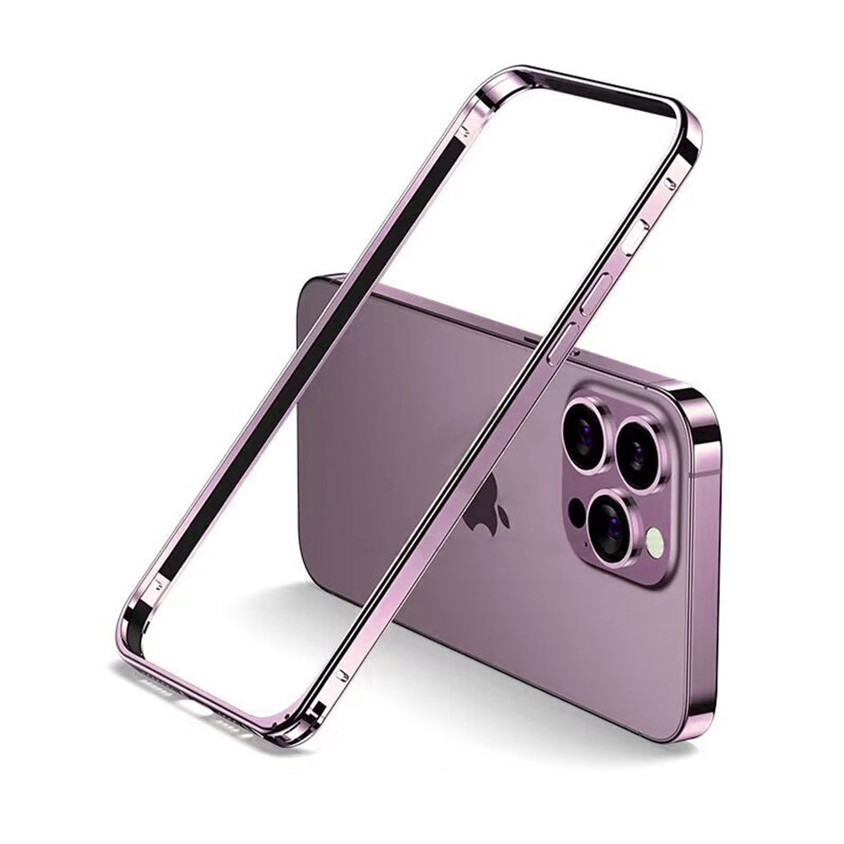 Luxury Ultra-Thin Metal Bumper iPhone Case - Light Aluminum Alloy Frame, Durable Back Protection, Sleek Desert Gold Finish 