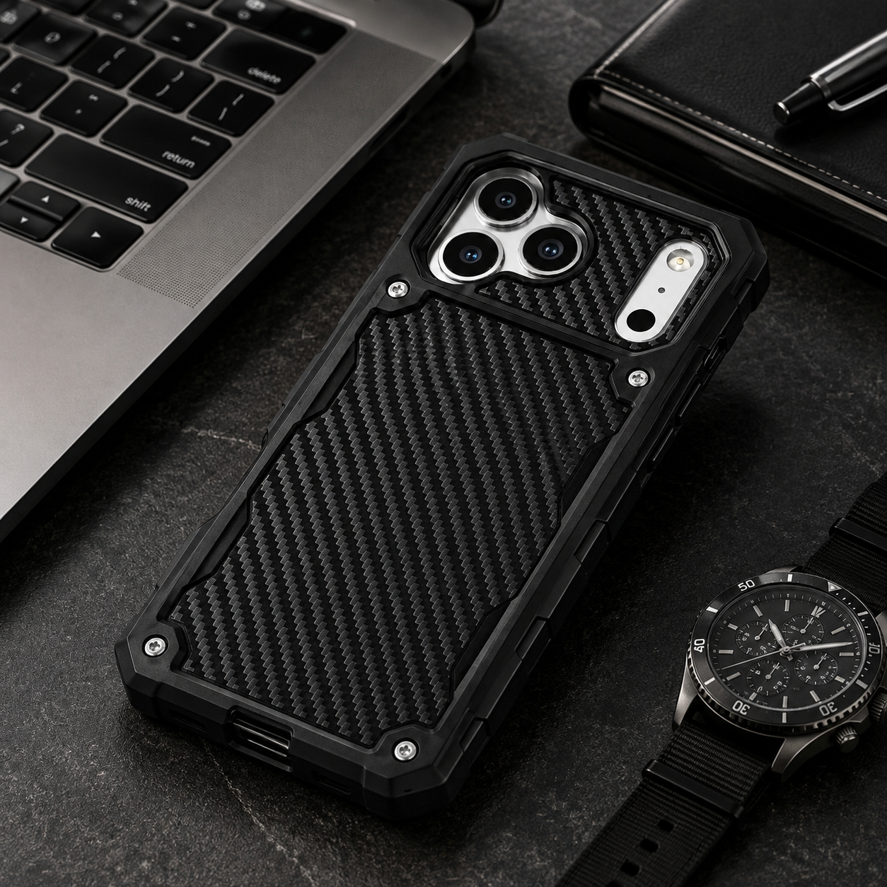 Premium iPhone Case Heavy Duty MagSafe Compatible Protective Cover Shockproof Military Grade Drop Protection Scratch Resistant Full Coverage