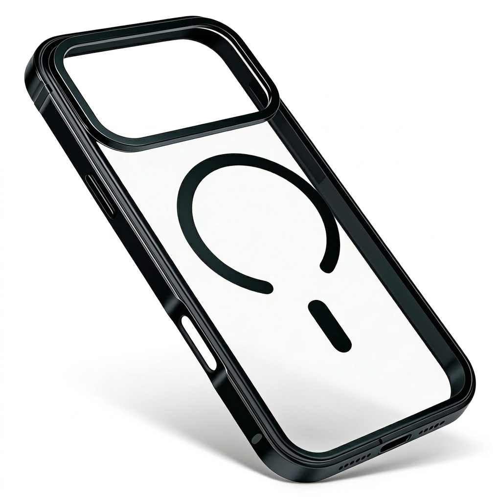 Clear Back Slim Phone Case with Metal-Style Frame Compatible with iPhone 17 Pro Max