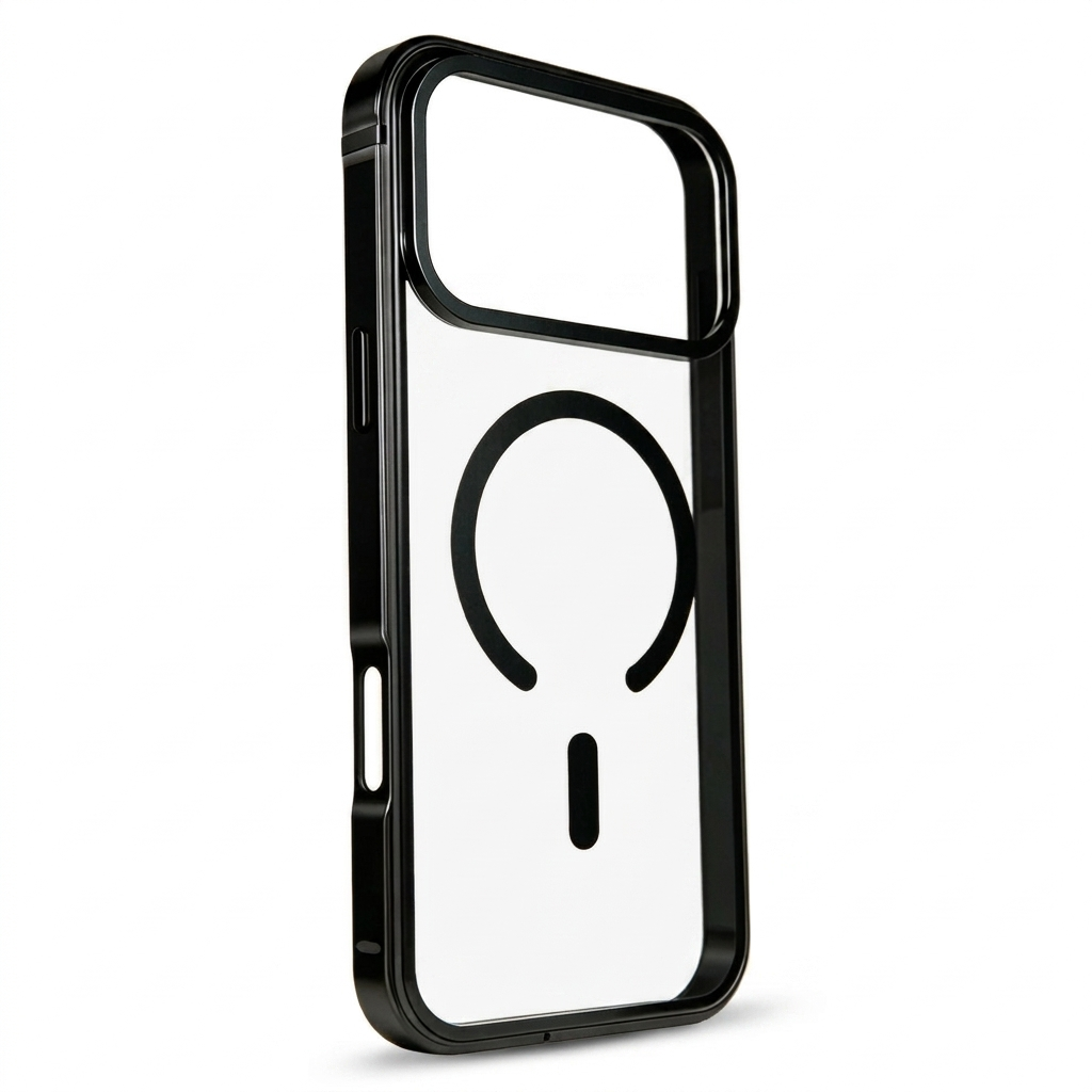 Clear Back Slim Phone Case with Metal-Style Frame Compatible with iPhone 17 Pro Max