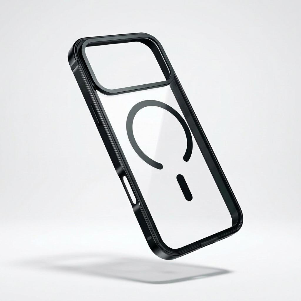 Clear Back Slim Phone Case with Metal-Style Frame Compatible with iPhone 17 Pro Max
