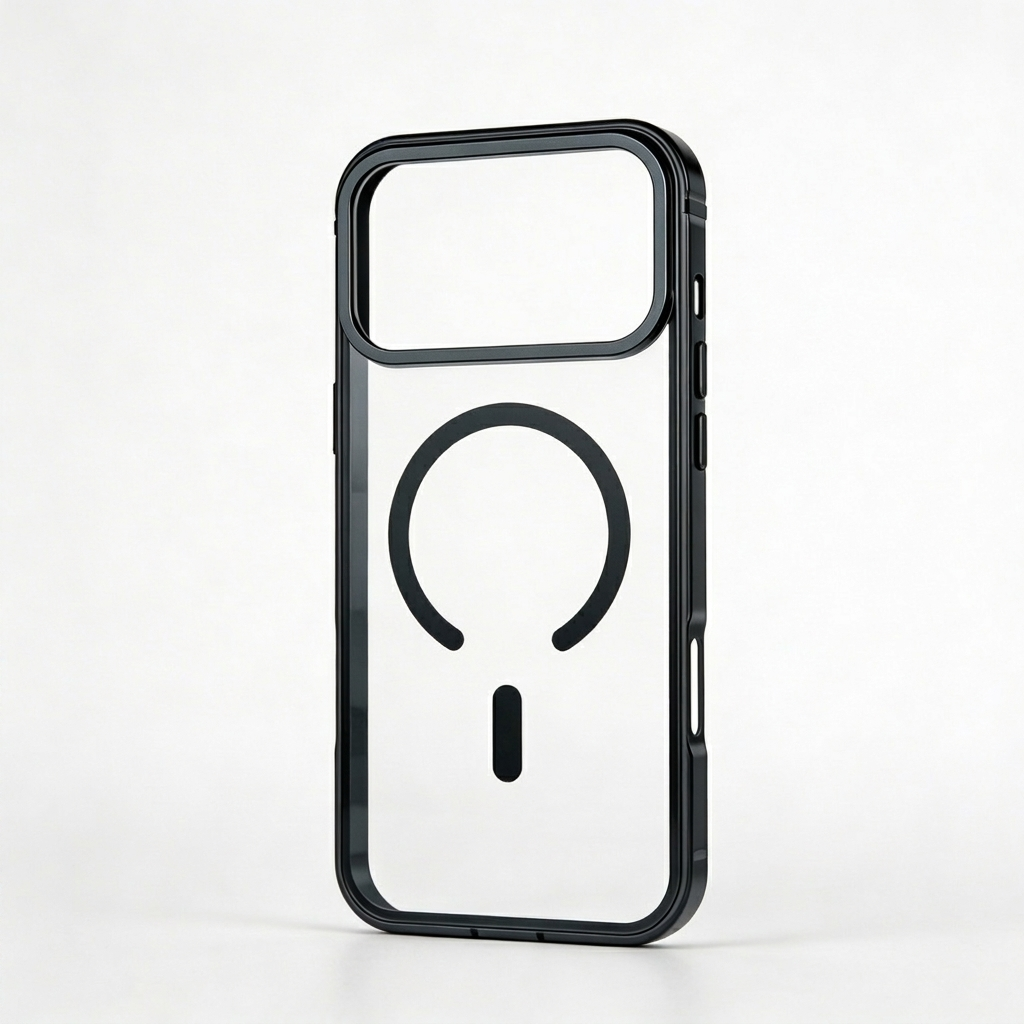 Clear Back Slim Phone Case with Metal-Style Frame Compatible with iPhone 17 Pro Max
