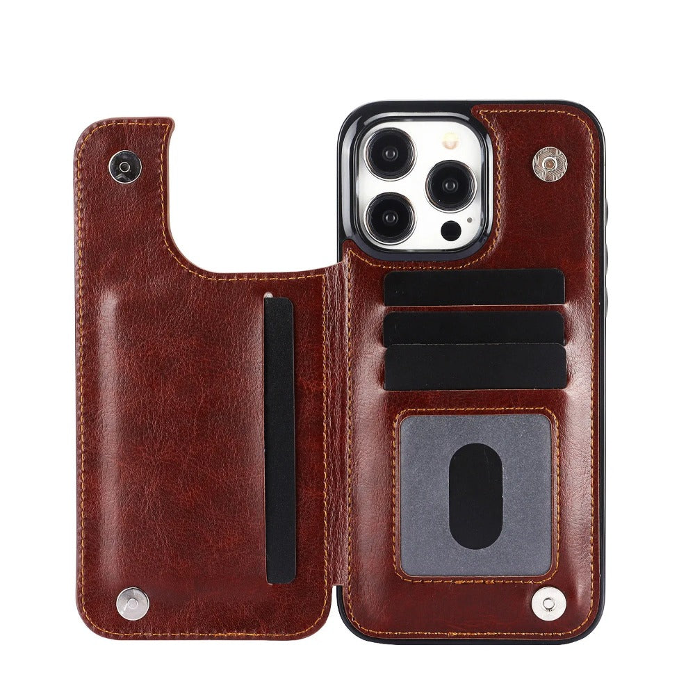 Luxury Wallet Flip iPhone Case – Cover with Card Slots, Secure Magnetic Closure, and Full Protection for Ultimate Convenience