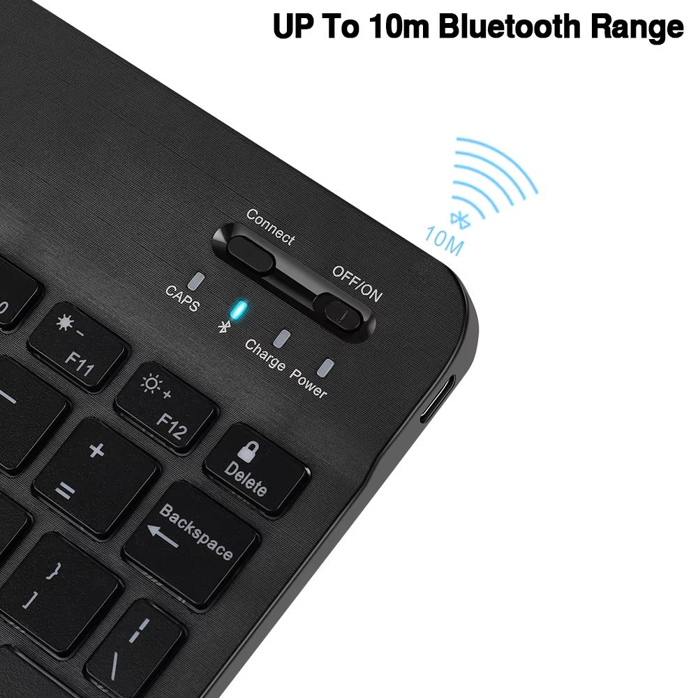 Premium 10-Inch Backlit Bluetooth Keyboard and Mouse Multi-Device Combo for iPad, Android, Windows, and iOS Tablets