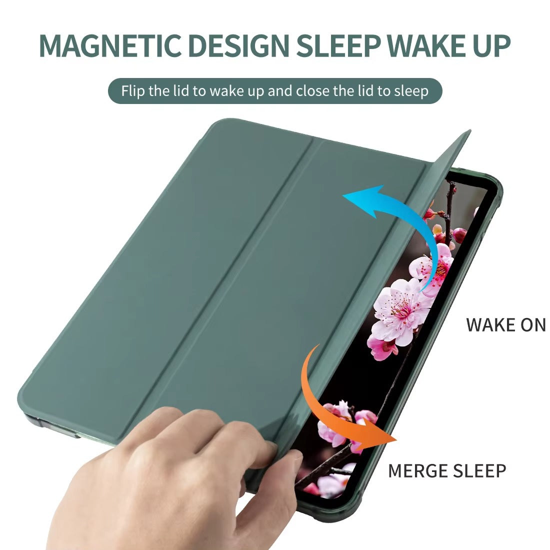 High Quality iPad Case with Pencil Holder – Slim, Magnetic Cover, Auto Sleep/Wake, Kickstand Support, Compatible with 10.2", 10.5", 10.9", 11" Tablets