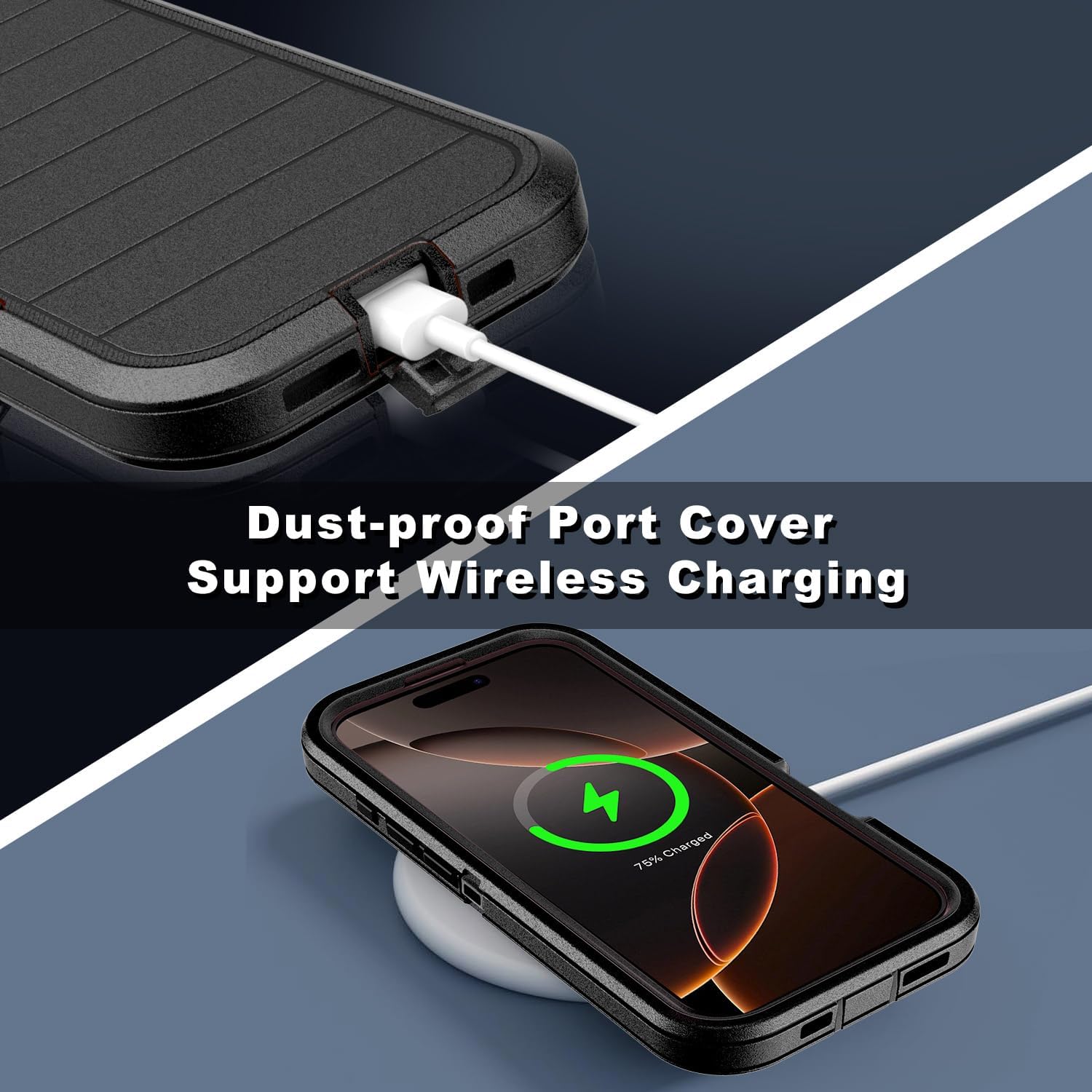 Heavy-Duty Shock Absorption iPhone Case – Full-Body Protective Silicone Rubber Cover for iPhone Models