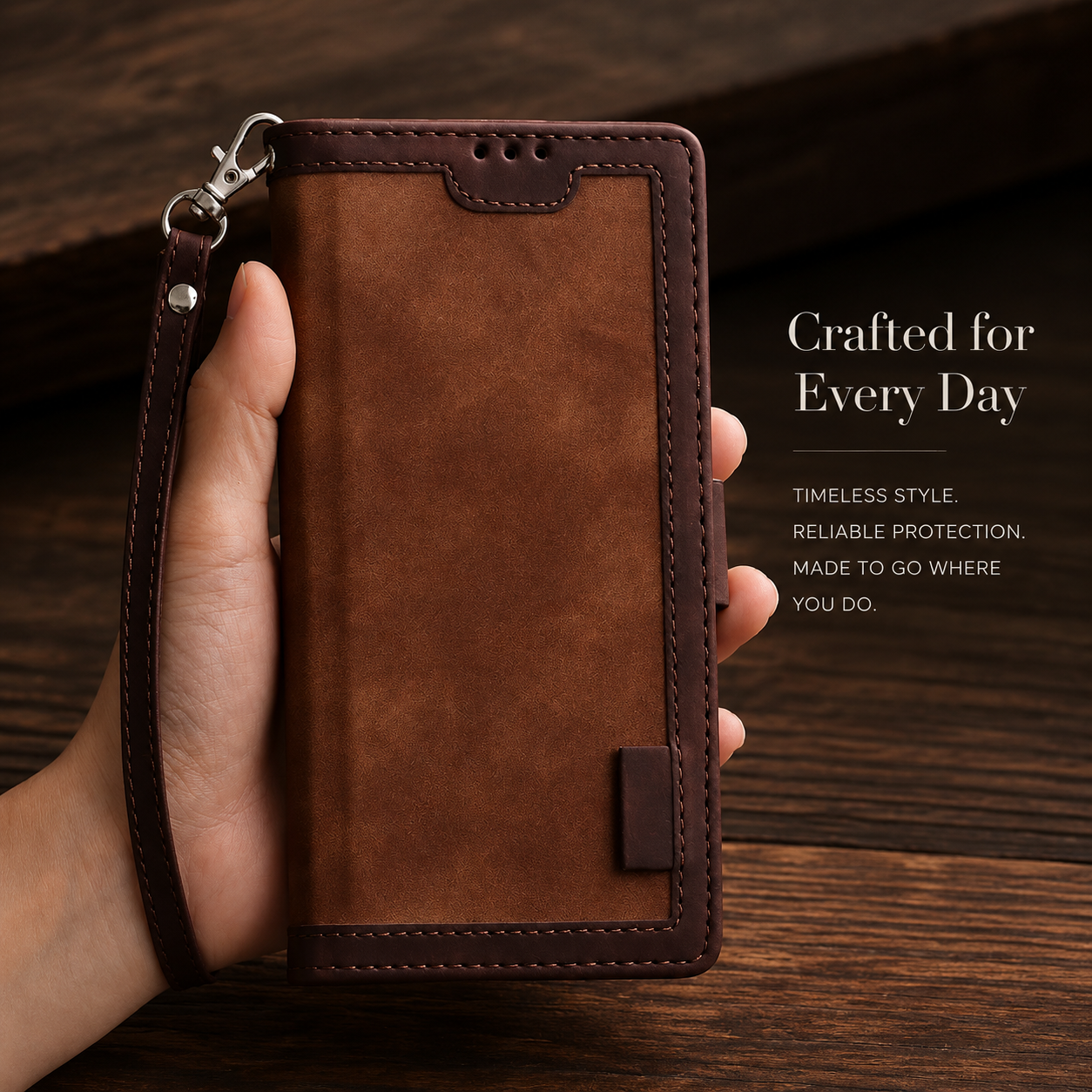Luxury Leather Flip Case – Premium Wallet Cover, Magnetic Closure, Card Slots, Shockproof Protection, Elegant Design for iPhone