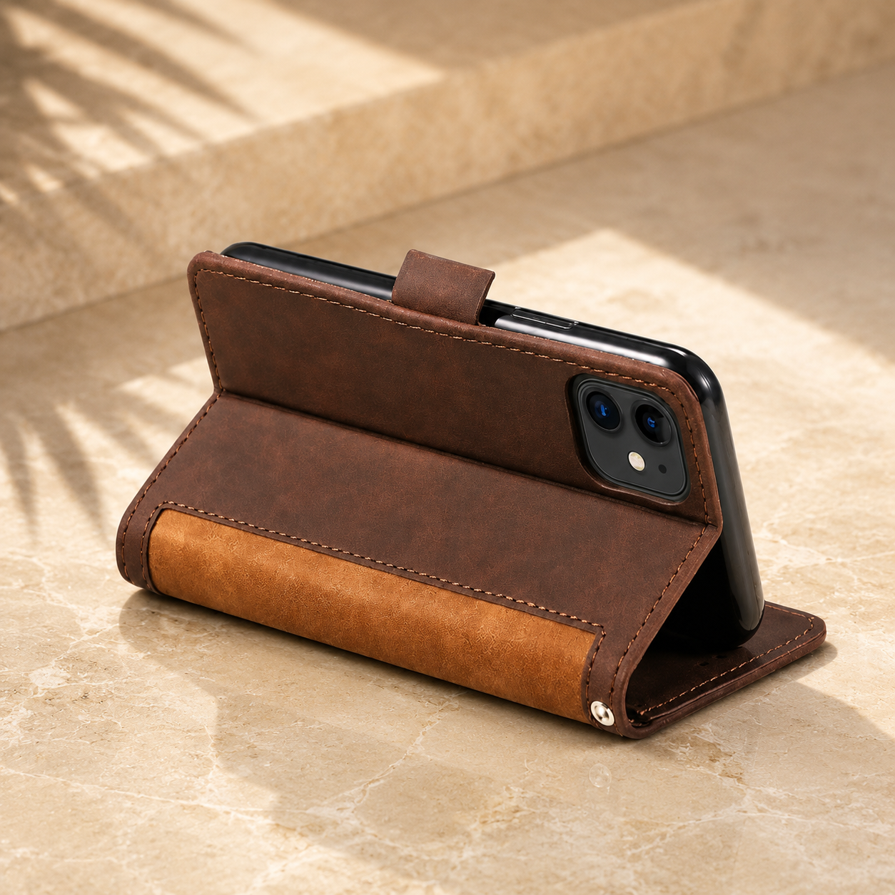 Luxury Leather Flip Case – Premium Wallet Cover, Magnetic Closure, Card Slots, Shockproof Protection, Elegant Design for iPhone