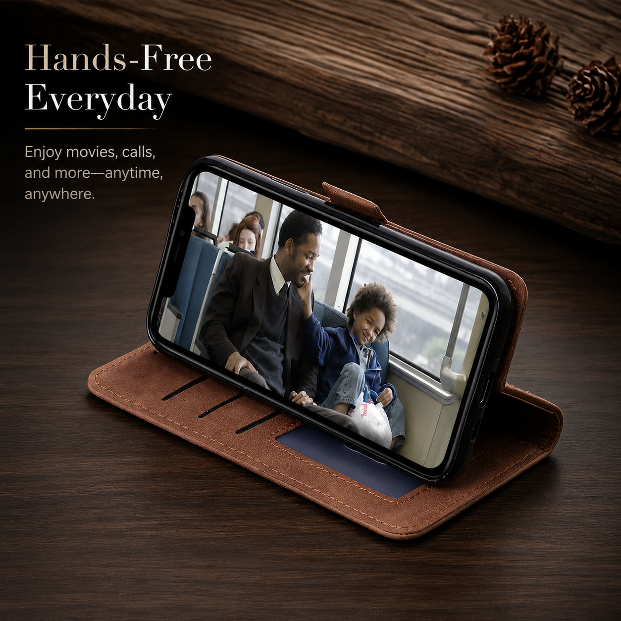 Luxury Leather Flip Case – Premium Wallet Cover, Magnetic Closure, Card Slots, Shockproof Protection, Elegant Design for iPhone