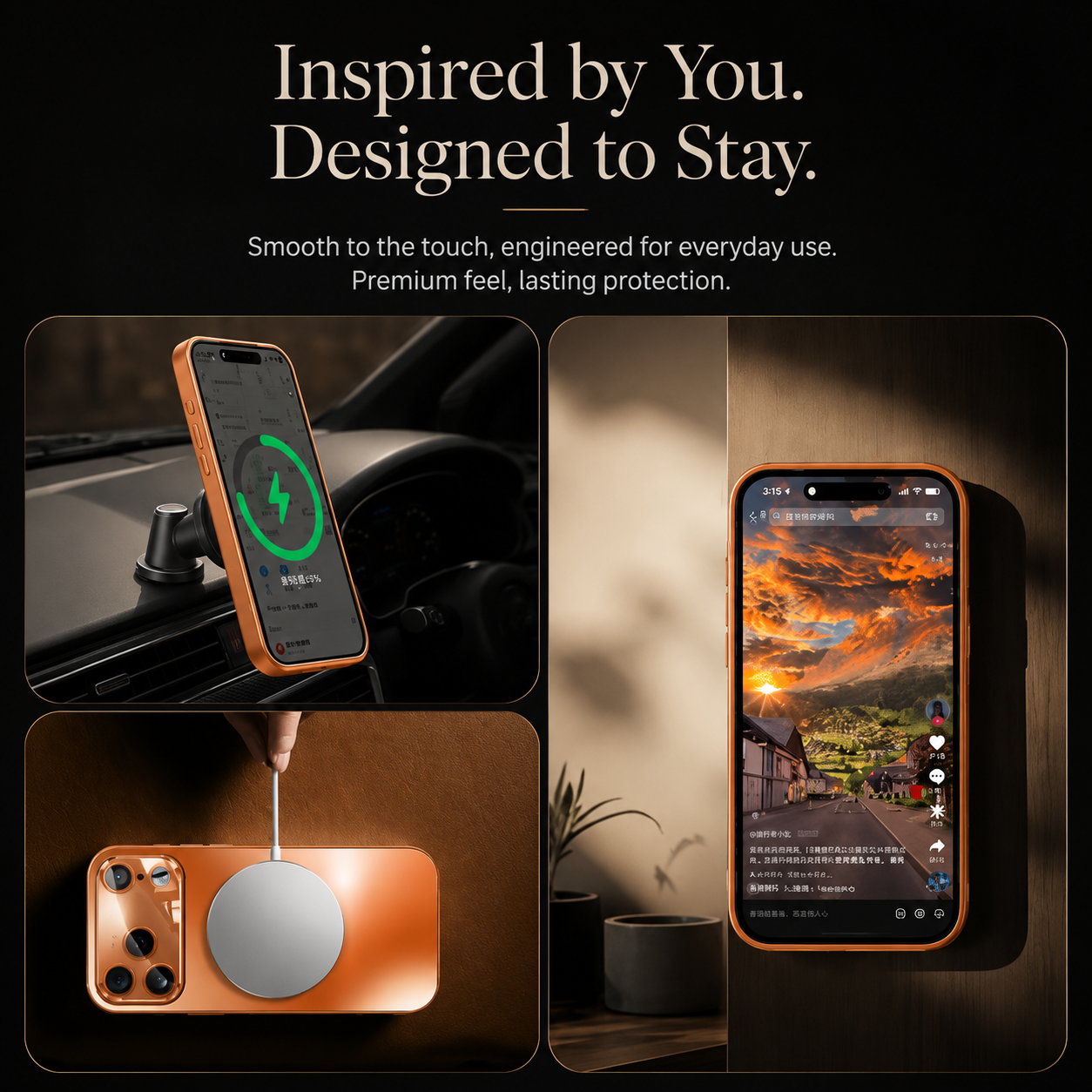 Luxury iPhone Case MagSafe Compatible Magnetic Shockproof Cover Titanium Metallic Matte PC TPU Back Camera Lens Protection Ultra Thin Full Coverage