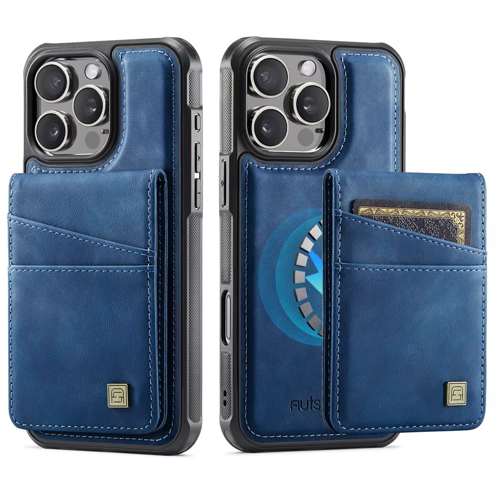 Luxury 2-in-1 Magnetic Wallet iPhone Case – Detachable Leather Flip Cover with Card Holder, Wrist Strap, and Secure Magnetic Closure for Ultimate Protection