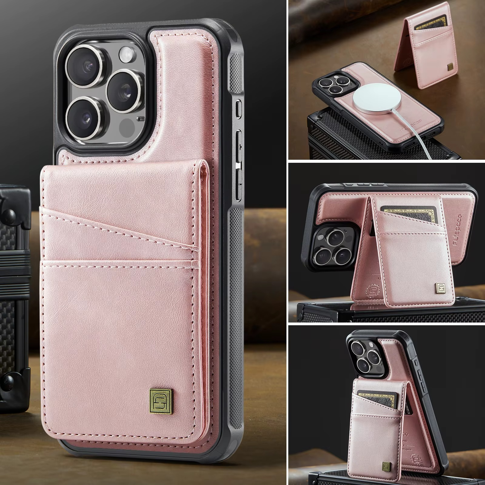 Luxury 2-in-1 Magnetic Wallet iPhone Case – Detachable Leather Flip Cover with Card Holder, Wrist Strap, and Secure Magnetic Closure for Ultimate Protection
