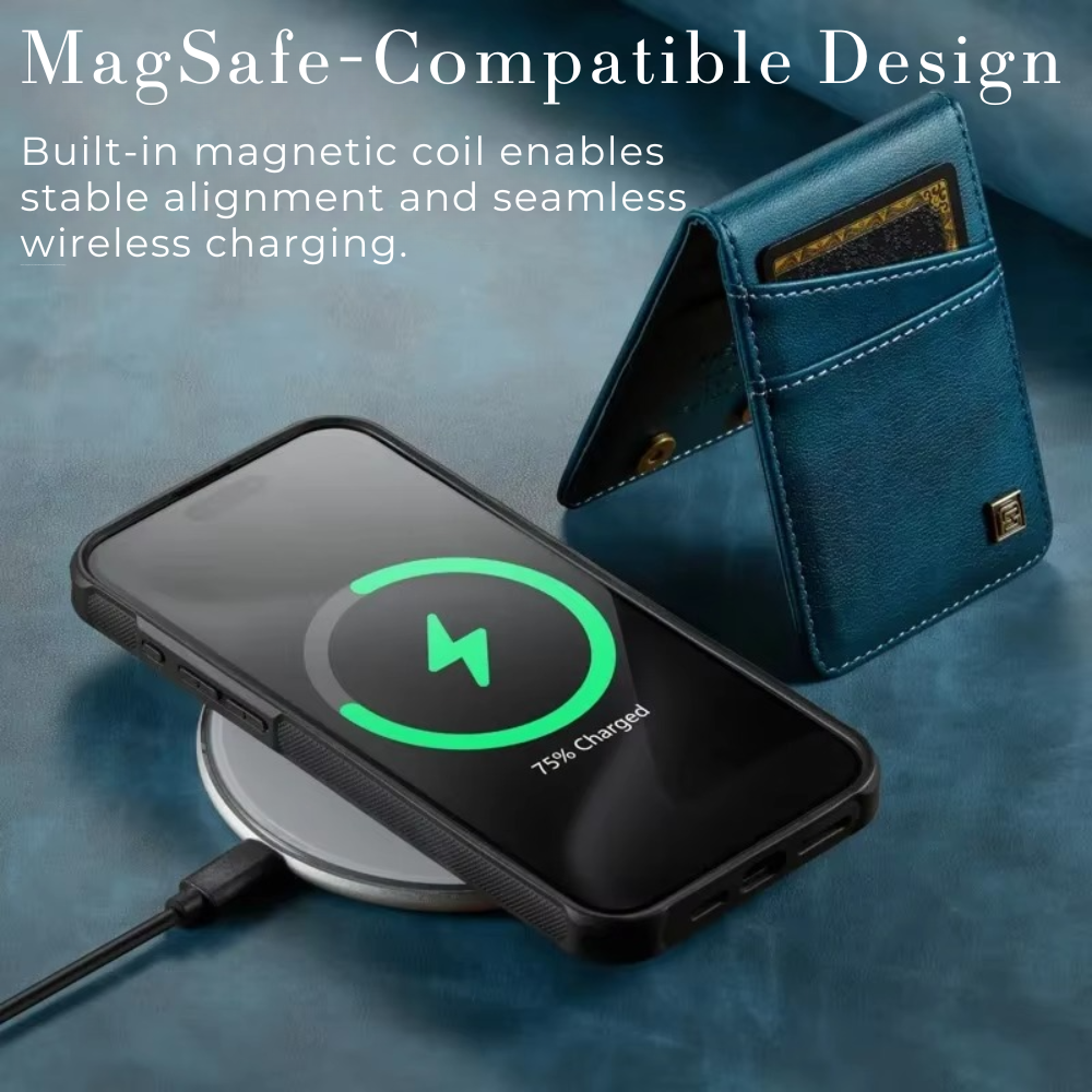 Luxury 2-in-1 Magnetic Wallet iPhone Case – Detachable Leather Flip Cover with Card Holder, Wrist Strap, and Secure Magnetic Closure for Ultimate Protection