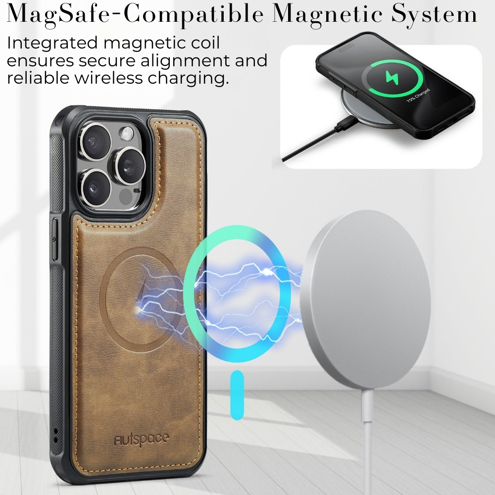 Luxury 2-in-1 Magnetic Wallet iPhone Case – Detachable Leather Flip Cover with Card Holder, Wrist Strap, and Secure Magnetic Closure for Ultimate Protection