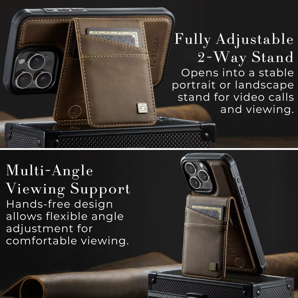 Luxury 2-in-1 Magnetic Wallet iPhone Case – Detachable Leather Flip Cover with Card Holder, Wrist Strap, and Secure Magnetic Closure for Ultimate Protection