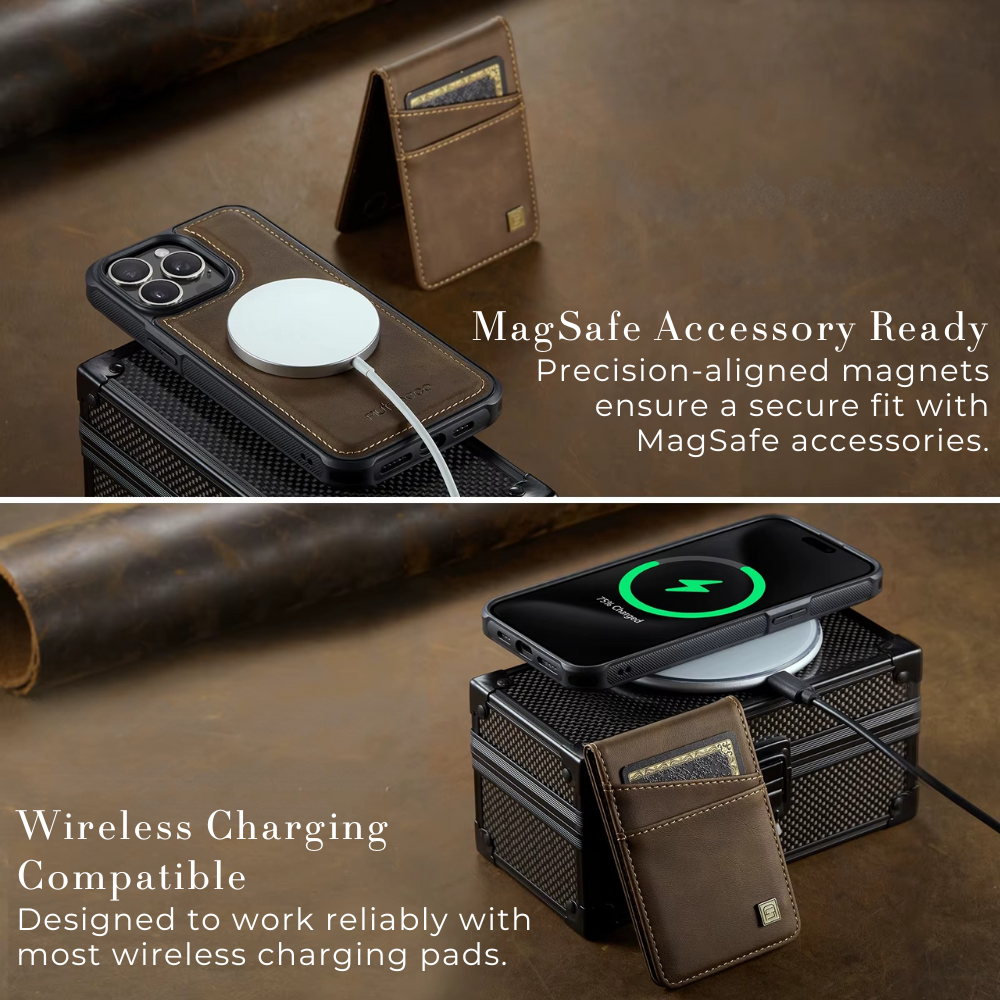 Luxury 2-in-1 Magnetic Wallet iPhone Case – Detachable Leather Flip Cover with Card Holder, Wrist Strap, and Secure Magnetic Closure for Ultimate Protection