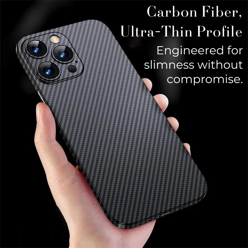 Luxury Ultra-Thin Carbon Fiber Matte iPhone Case – 0.2mm PP Back Cover for iPhone Models, Lightweight, Sleek, and Durable Protection