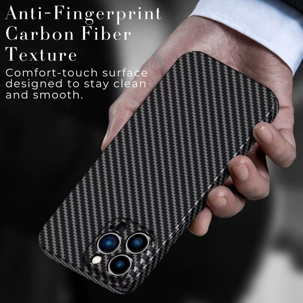 Luxury Ultra-Thin Carbon Fiber Matte iPhone Case – 0.2mm PP Back Cover for iPhone Models, Lightweight, Sleek, and Durable Protection