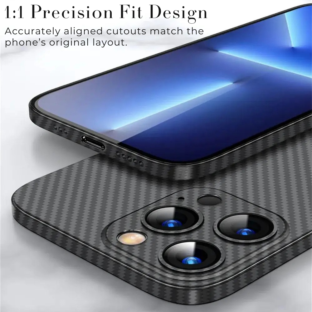 Luxury Ultra-Thin Carbon Fiber Matte iPhone Case – 0.2mm PP Back Cover for iPhone Models, Lightweight, Sleek, and Durable Protection