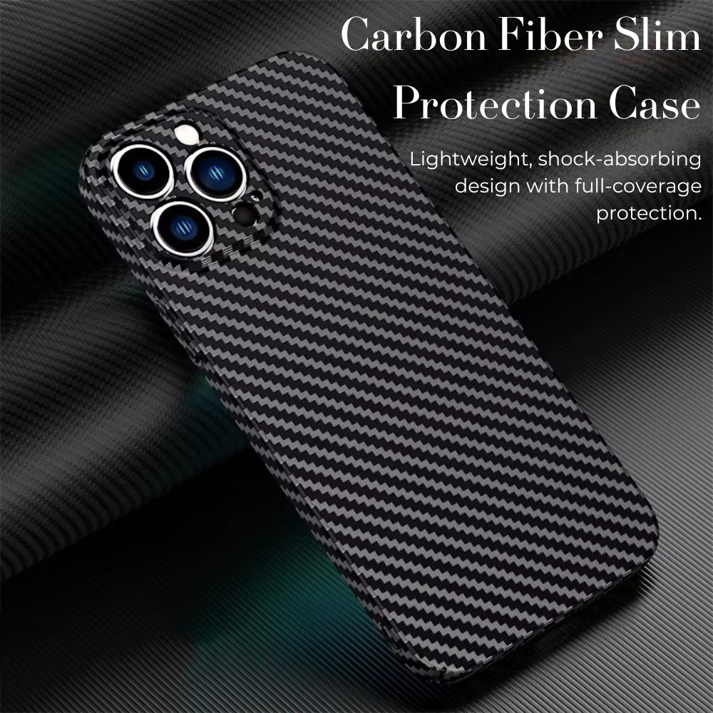 Luxury Ultra-Thin Carbon Fiber Matte iPhone Case – 0.2mm PP Back Cover for iPhone Models, Lightweight, Sleek, and Durable Protection