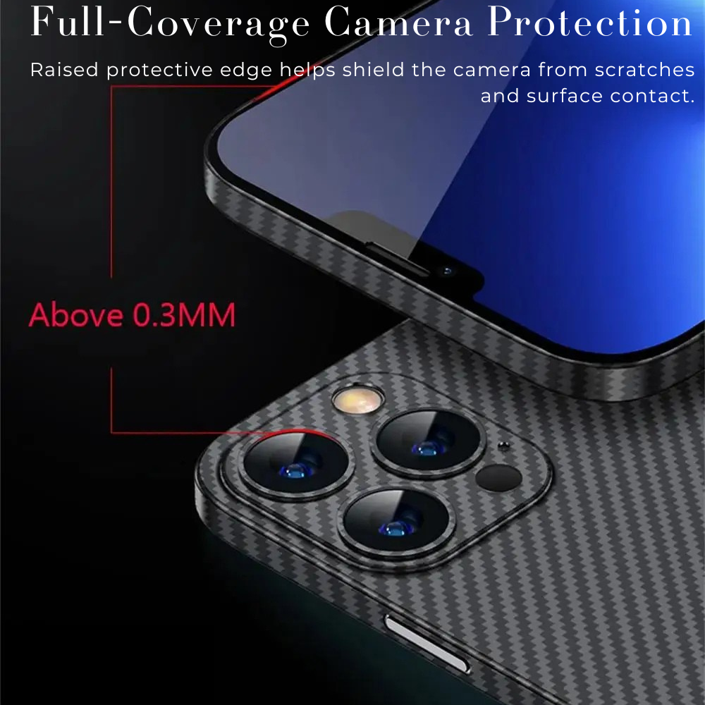 Luxury Ultra-Thin Carbon Fiber Matte iPhone Case – 0.2mm PP Back Cover for iPhone Models, Lightweight, Sleek, and Durable Protection