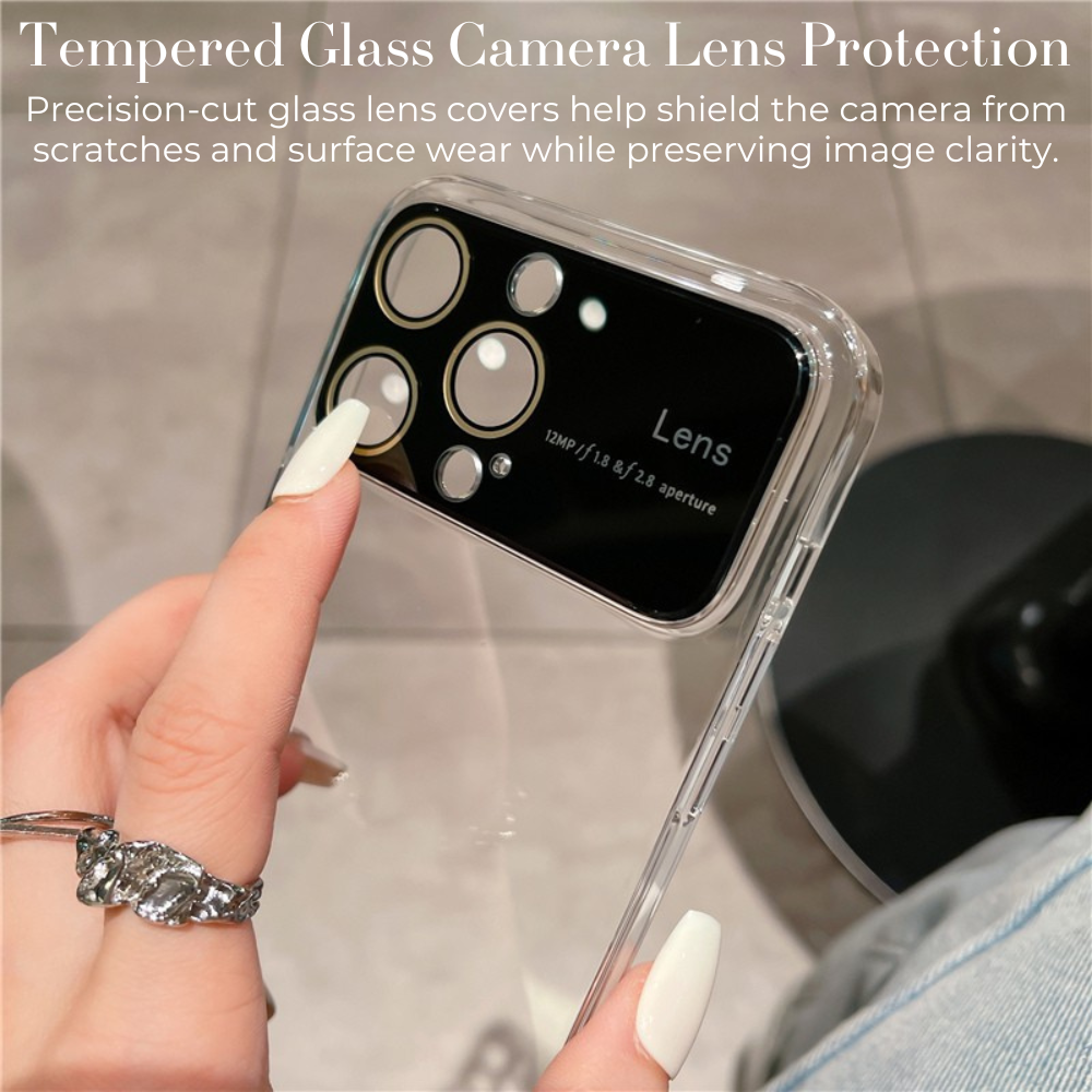 Luxury Ultra-Thin iPhone Case - Clear Transparent Hard PC Cover, MagSafe Compatible, Camera Protection, Shockproof Silicone Bumper for Full Coverage