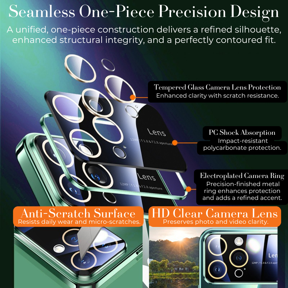 Luxury Ultra-Thin iPhone Case - Clear Transparent Hard PC Cover, MagSafe Compatible, Camera Protection, Shockproof Silicone Bumper for Full Coverage