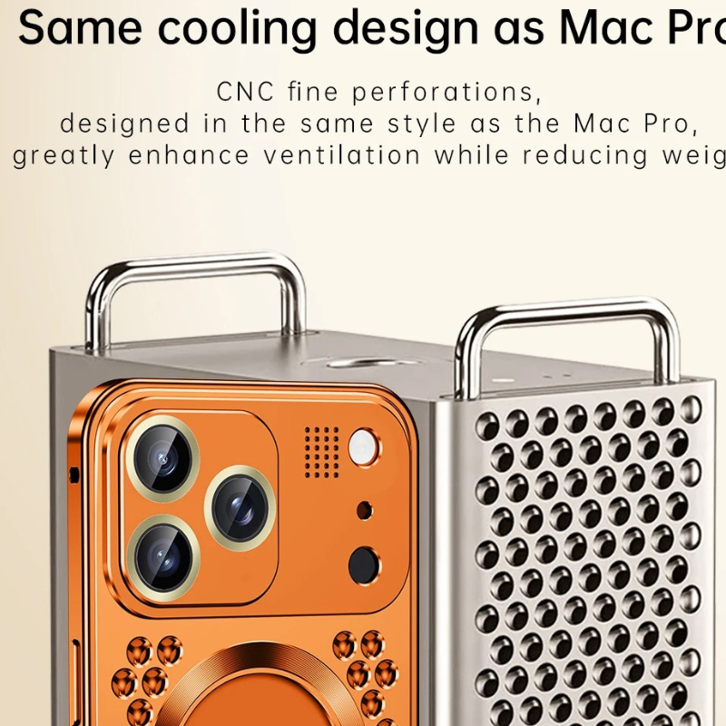 Premium Aluminum Alloy Magnetic iPhone Case – Heat Dissipation Metal Frame Cover with Shockproof Anti-Fall Protection and Camera Lens Guard