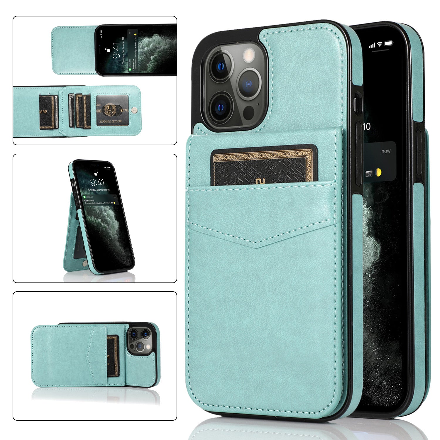 Luxury Flip Leather Wallet iPhone Case – Credit Card Holder, Kickstand, Premium & Durable Protection | Case for iPhone