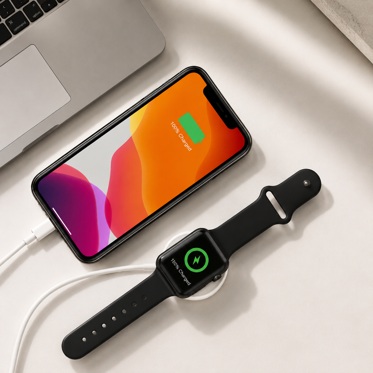 Premium 2-in-1 Magnetic Wireless Charger Cable USB-A Fast Charging Cord Smart Chip Protection Strong Magnetic Charging Compatible with iPhone