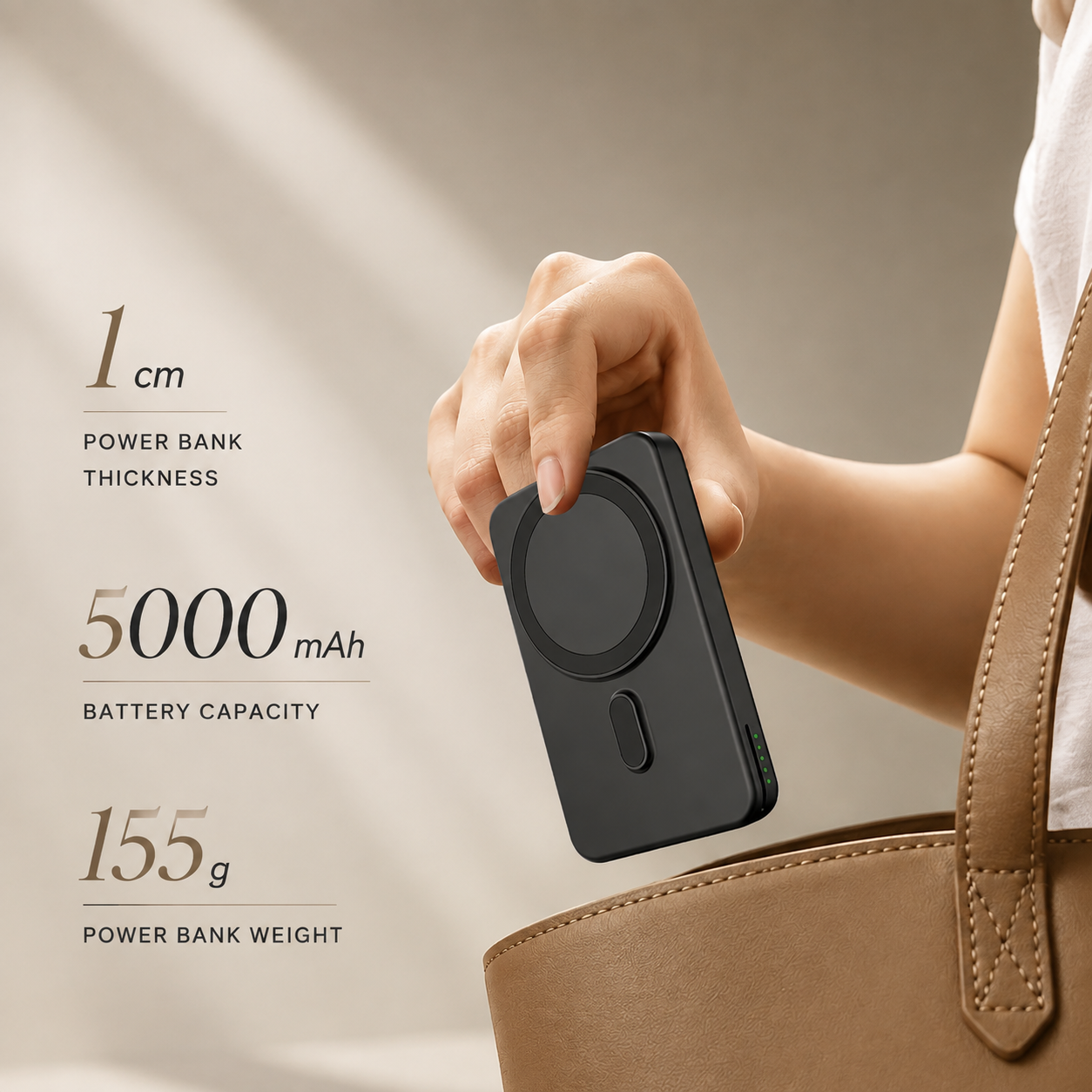 Premium 3-in-1 Magnetic Wireless Charging Station Fast Wireless Charger Portable Power Bank Foldable Charging Dock USB Type C Compatible with iPhone