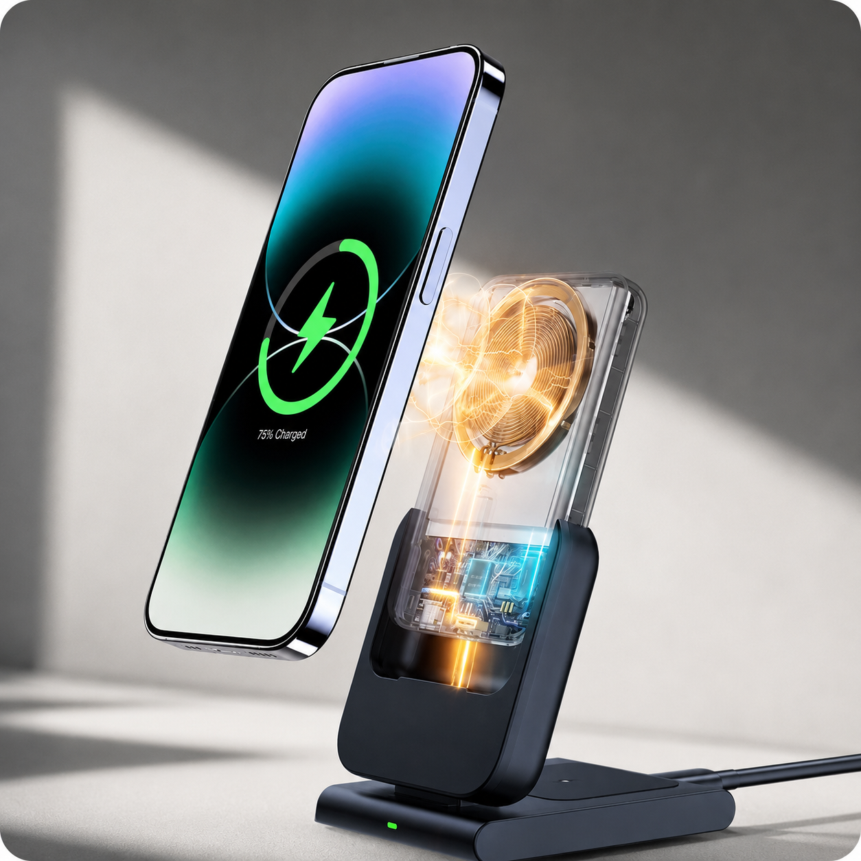 Premium 3-in-1 Magnetic Wireless Charging Station Fast Wireless Charger Portable Power Bank Foldable Charging Dock USB Type C Compatible with iPhone