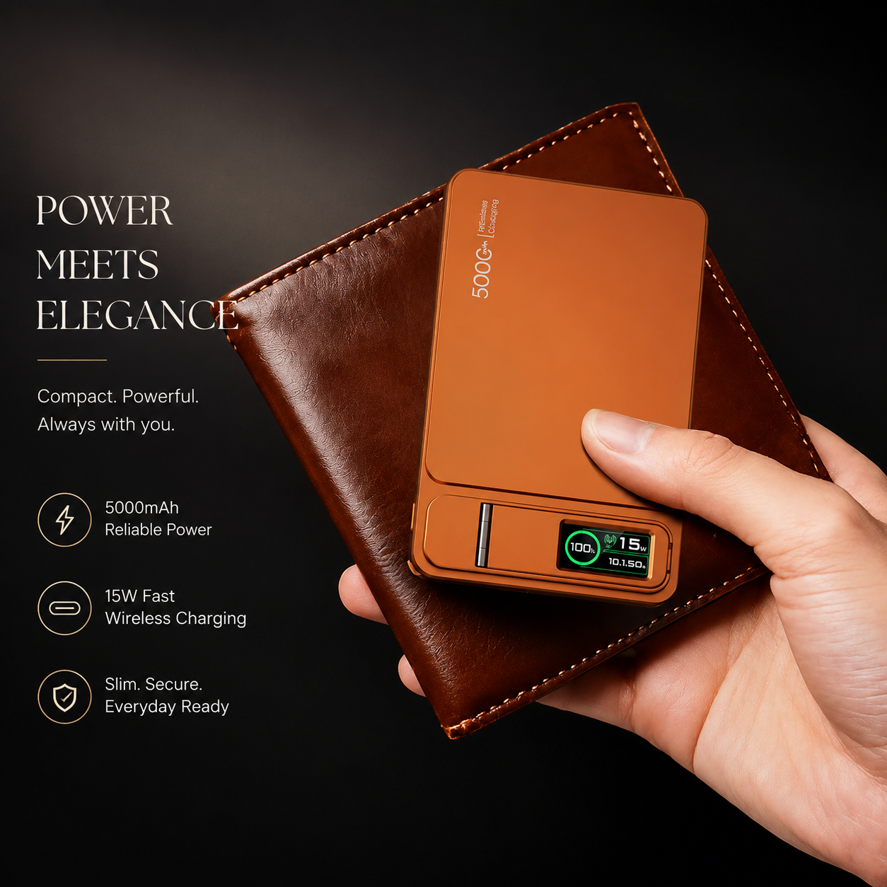 Premium 3 in 1 Magnetic Wireless Power Bank 20W Fast Charging Portable Battery Built In Stand Digital Display Watch Charger Compatible with iPhone