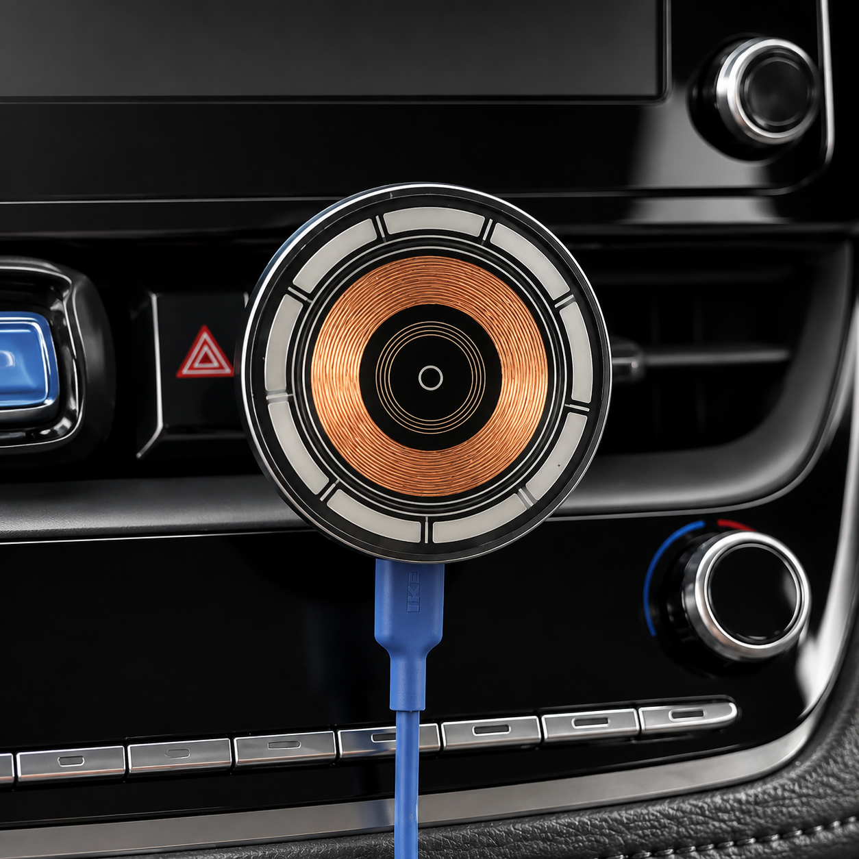 Premium 30W Magnetic Wireless Car Charger Fast Charging Phone Holder Dashboard Air Vent Mount 360° Rotation Smart Chip Anti-Slip Compatible with iPhone