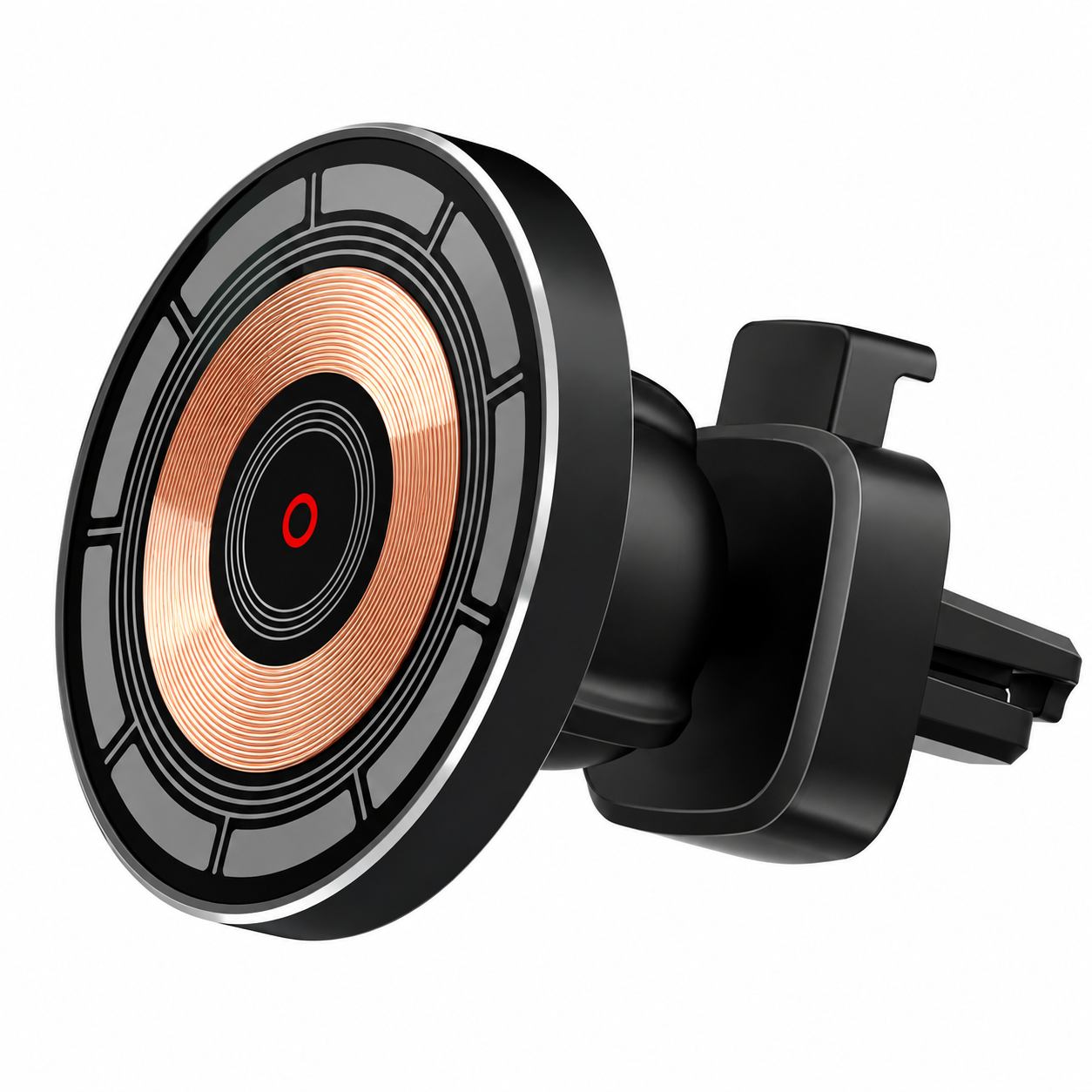 Premium 30W Magnetic Wireless Car Charger Fast Charging Phone Holder Dashboard Air Vent Mount 360° Rotation Smart Chip Anti-Slip Compatible with iPhone