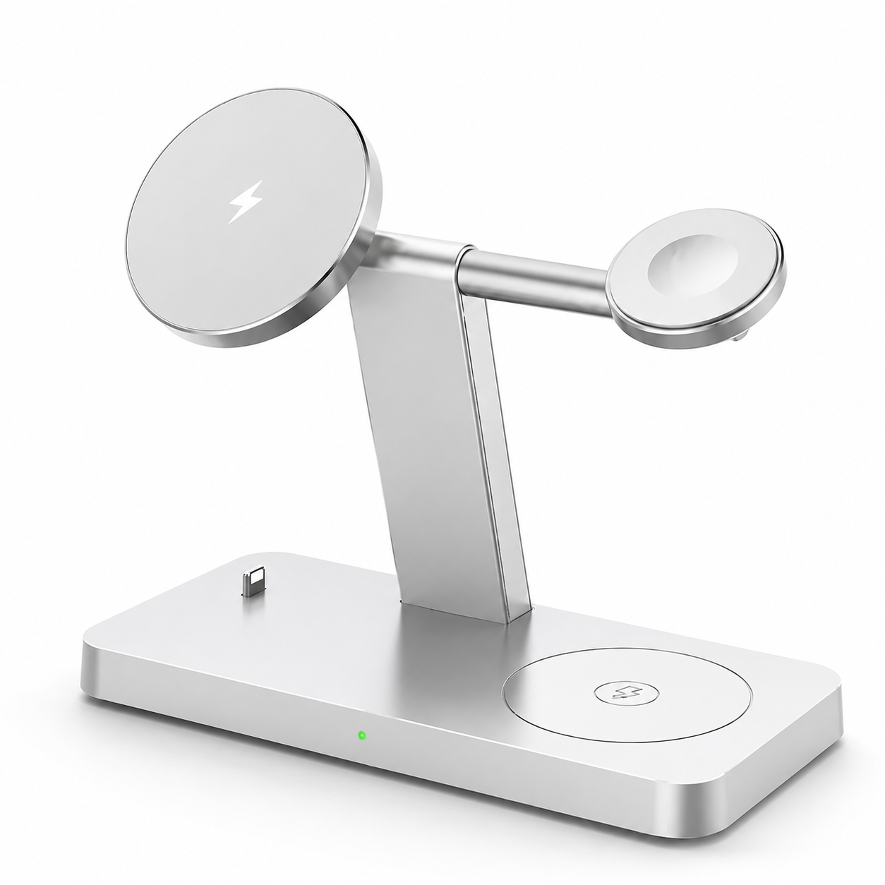Premium 5 in 1 Magnetic Wireless Charging Station Foldable 30W Fast Qi Charger Stand LED Night Light USB Type C Multi Device Charging Compatible with iPhone