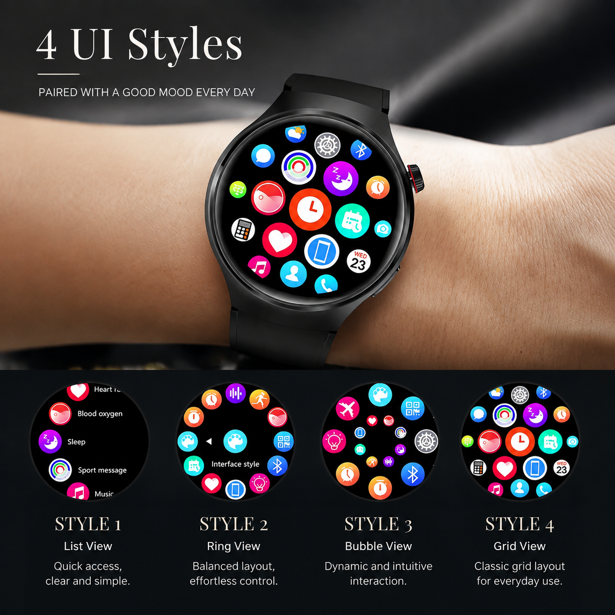 Premium AMOLED GPS Smart Watch 1.46 Inch HD Smartwatch Bluetooth Calling Fitness Tracker Heart Rate Sleep Monitor Wireless Charging NFC Compatible with iPhone