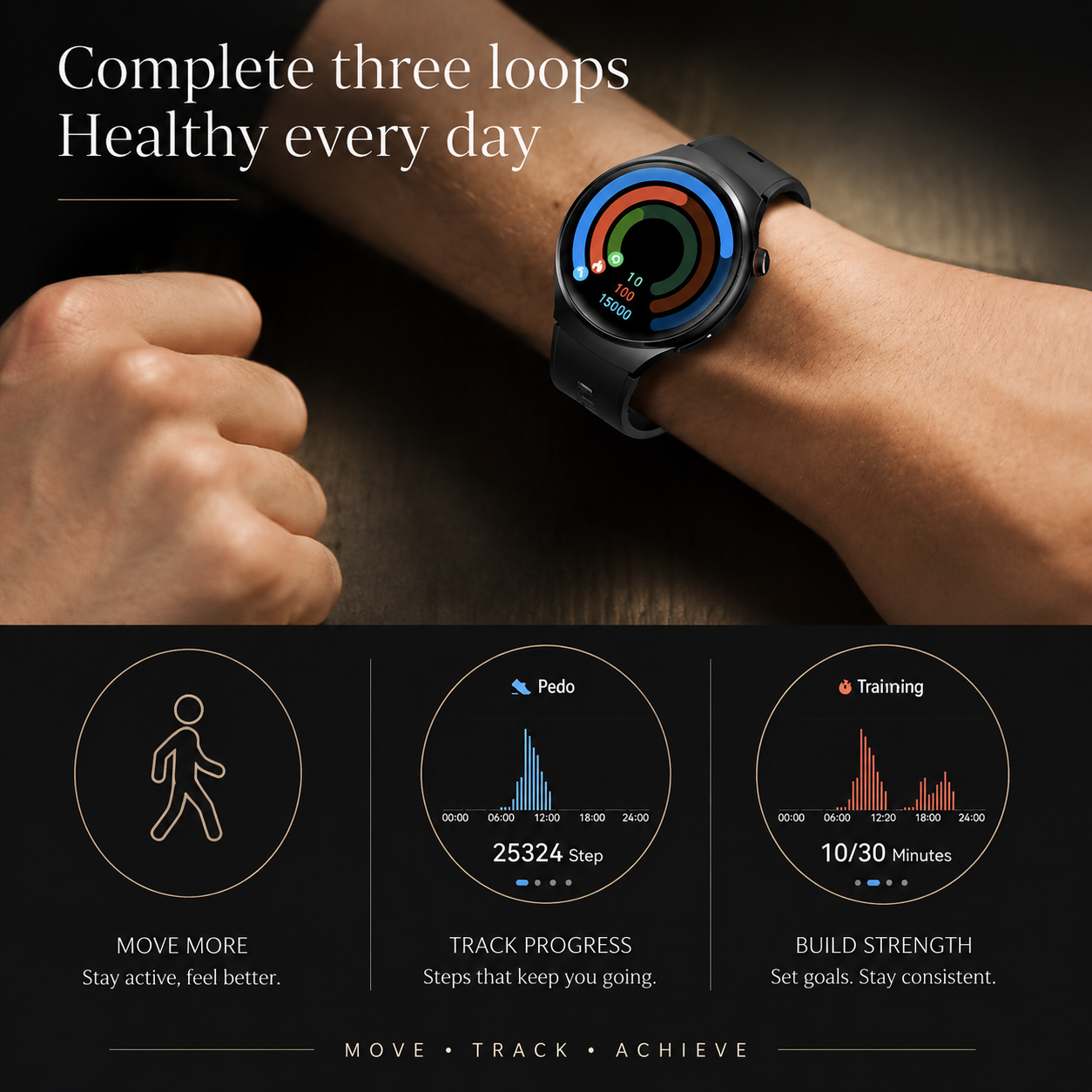 Premium AMOLED GPS Smart Watch 1.46 Inch HD Smartwatch Bluetooth Calling Fitness Tracker Heart Rate Sleep Monitor Wireless Charging NFC Compatible with iPhone