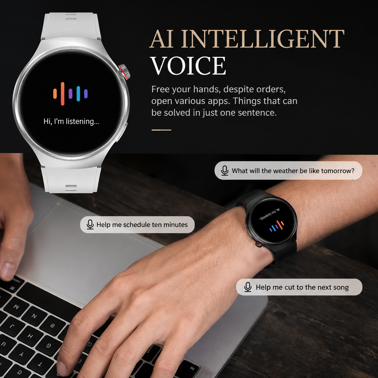 Premium AMOLED GPS Smart Watch 1.46 Inch HD Smartwatch Bluetooth Calling Fitness Tracker Heart Rate Sleep Monitor Wireless Charging NFC Compatible with iPhone