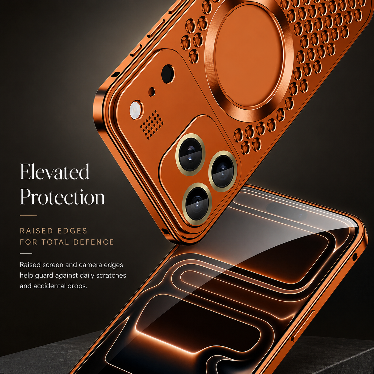 Premium Aluminum Alloy Magnetic iPhone Case – Heat Dissipation Metal Frame Cover with Shockproof Anti-Fall Protection and Camera Lens Guard