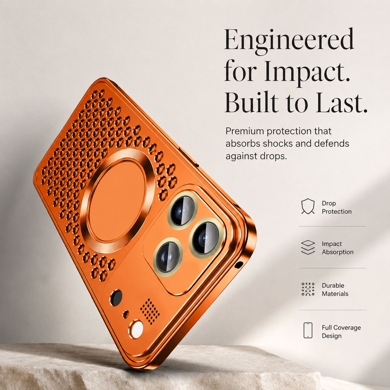 Premium Aluminum Alloy Magnetic iPhone Case – Heat Dissipation Metal Frame Cover with Shockproof Anti-Fall Protection and Camera Lens Guard