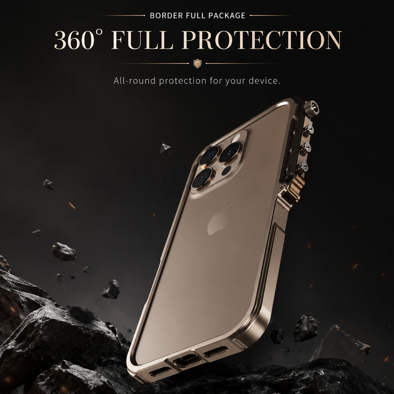 Premium Aluminum Alloy iPhone Case 360° Armor Frame Metal Bumper Shockproof Protective Cover Slim Durable Mechanical Design