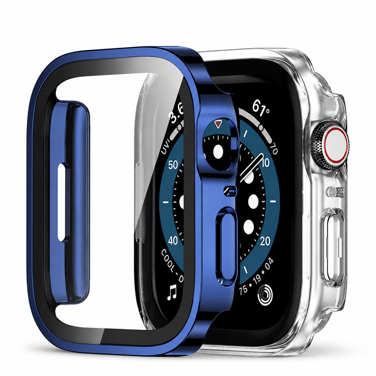 Premium Apple Watch Tempered Glass Case Full Coverage Screen Protector Shock Resistant Protective Cover Scratch Resistant Straight Edge Compatible with Apple Watch