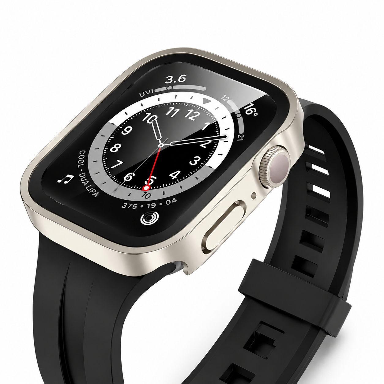 Premium Apple Watch Tempered Glass Case Full Coverage Screen Protector Shock Resistant Protective Cover Scratch Resistant Straight Edge Compatible with Apple Watch